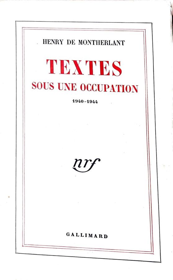 Boekomslag van Textes sous une occupation