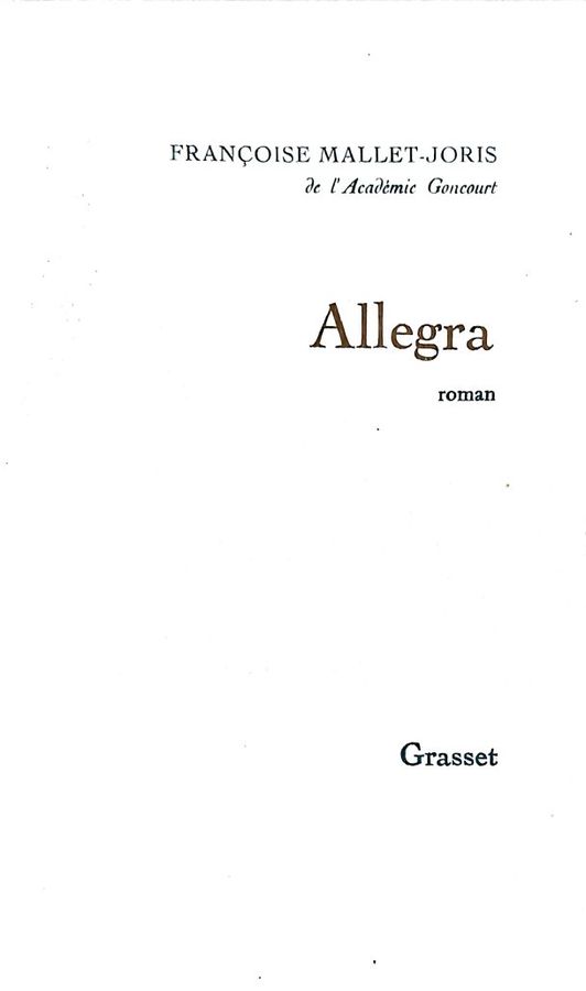 Boekomslag van Allegra