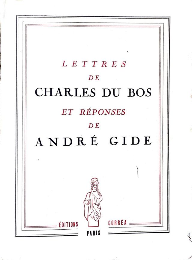 Boekomslag van Lettres de Charles Du Bos et réponses d'André Gide